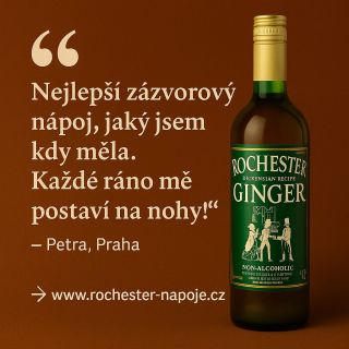 💬 „Nejlepší zázvorový nápoj, jaký jsem kdy měla. Každé ráno mě postaví na nohy!“ — Petra, Praha Rochester Ginger –...