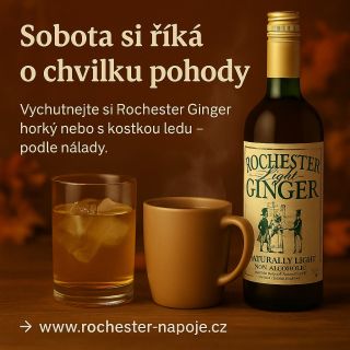 ☕ Sobota si říká o chvilku pohody. Vychutnejte si Rochester Ginger horký nebo s kostkou ledu – podle nálady. Hřejivý,...